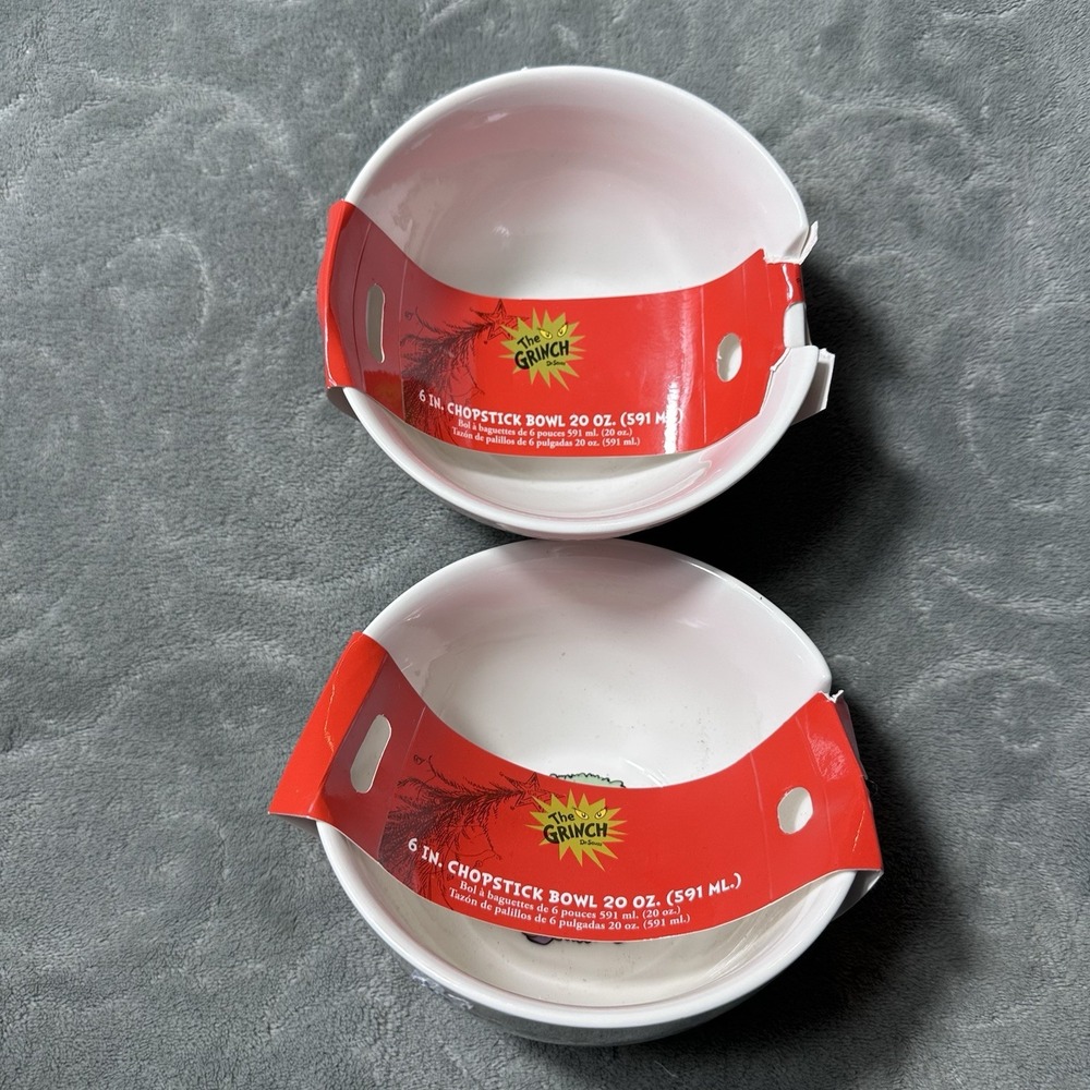 2 Dr Seuss The Grinch Christmas Ramen Noodle Bowls Cindy Lou Max No Chopsticks